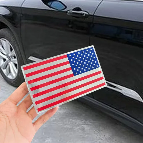 Miniatura 3 de BESULEN Calcomanías para automóvil con bandera estadounidense, paquete de 2 calcomanías de bandera de Estados Unidos de 5 x 3 pulgadas, calcomanías
