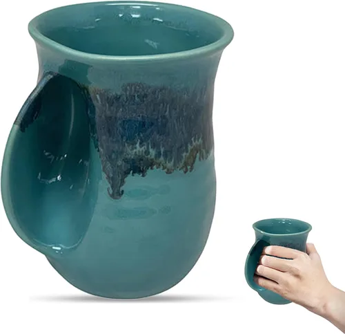 Miniatura 17 de Clay in Motion - Taza calentadora de manos para diestros, diseño Desert Sand