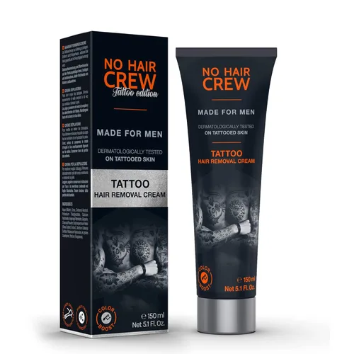 NO HAIR CREW Crema depilatoria Tattoo Edition | Carbón para mejorar los colores del tatuaje (5.1 fl oz)