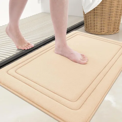 Miniatura 30 de Grandaily Alfombra de baño de espuma viscoelástica de 24 x 16 pulgadas, ultrasuave, antideslizante y absorbente, lavable a máquina, cómoda alfombra