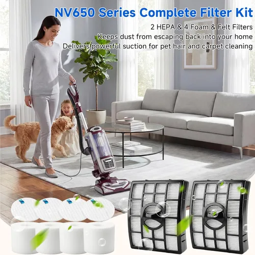 Miniatura 7 de Filtros de vacío de repuesto para Shark Rotator Powered Lift-Away AZ1002 NV650 NV651 NV652 NV750 NV751 NV752 NV753 AX950 AX951 AX952 ZU632, 2 Post