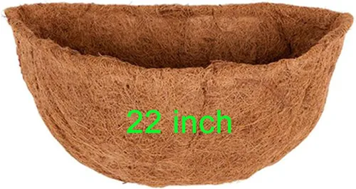 Miniatura 11 de 1 forros de coco de 18 pulgadas para macetas semicirculares, medio círculo, fibra de coco de repuesto para cestas colgantes de pared, 1 unidad