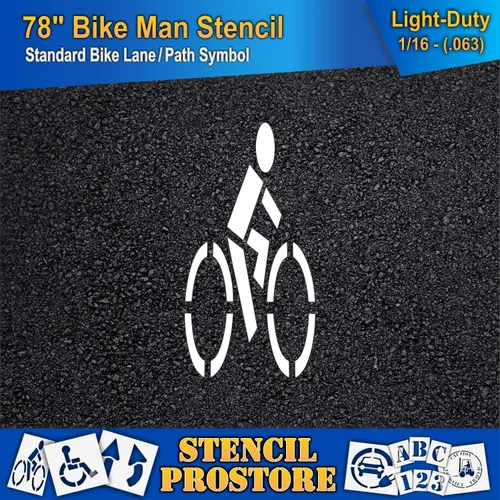 Miniatura 3 de Plantillas de pavimento – 78 pulgadas – Plantilla de carril para bicicletas o carril de bicicleta – 78 x 40 x 1/16 pulgadas (63 mil) – Ligero