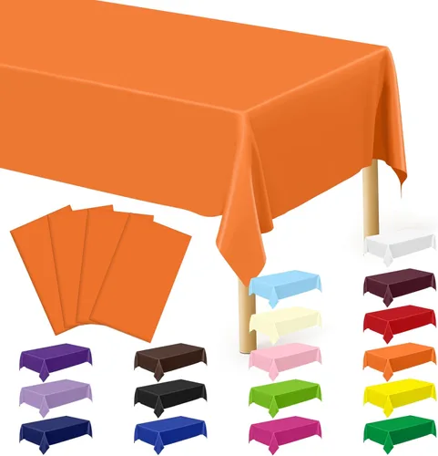 Miniatura 109 de Suministros de regreso a clases, 2 manteles de 108 x 54 pulgadas, manteles desechables coloridos para el primer día de escuela, rectangular