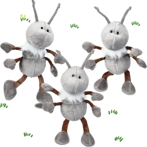 Shappy 3 piezas de hormigas de peluche de hormigas de 12 pulgadas para niños, hormigas de peluche con bufanda, juguetes suaves para niños y niñas,
