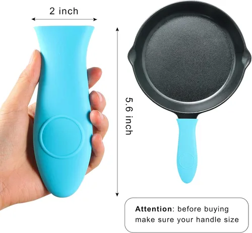 Miniatura 2 de Soporte de silicona para mango caliente, agarradera para sartenes de hierro fundido y sartenes, funda resistente al calor, mango de agarre de mango