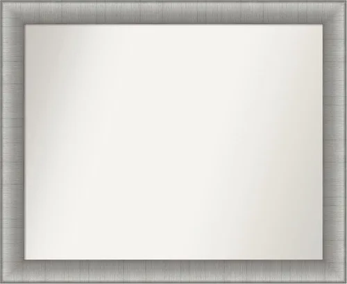 Miniatura 243 de Amanti Art Espejo de baño plateado para sobre fregadero, 28 x 47 pulgadas, espejo rectangular de plata imperial, marco de madera tradicional de gran