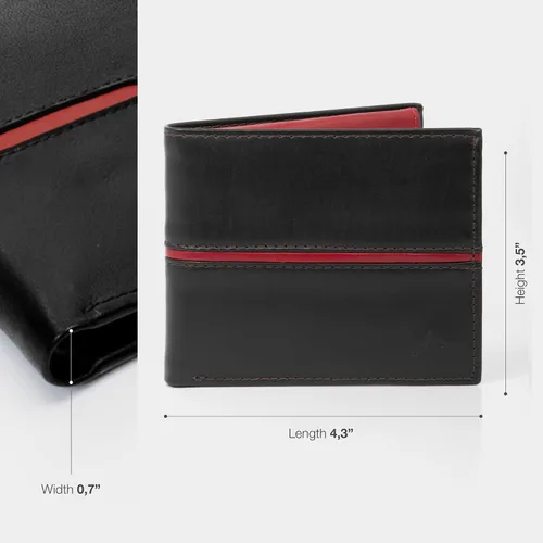Miniatura 2 de VELEZ Carteras de cuero genuino para hombre NEGRO MATE Casual