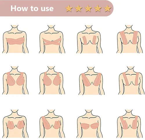 Miniatura 5 de Cinta de levantamiento de senos cinta de elevación y moda cinta de boob cinta de moda bob cubiertas de pezones cinta corporal para el pecho