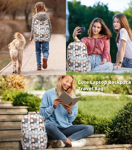 Miniatura 69 de Leaper Mochila para laptop para mujer: linda mochila floral para escuela, universidad, viajes, trabajo, mochila ligera para niños, Negro margarita