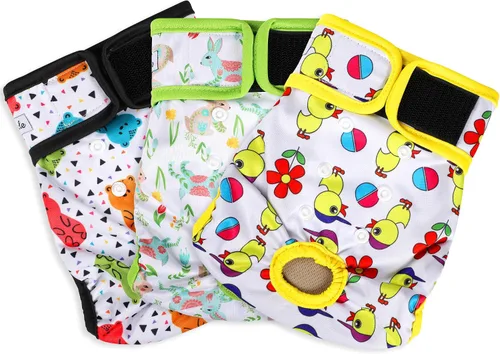Miniatura 92 de Pañales lavables para perros, para hembras caninas, reutilizables, para periodo de celo, altamente absorbentes, para incontinencia, con broches