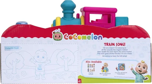 Miniatura 6 de CoComelon Característica vehículo, tren – vehículo de tren con sonidos – Figura exclusiva de conductor JJ – Se adapta a 4 figuras – Ruedas gratis