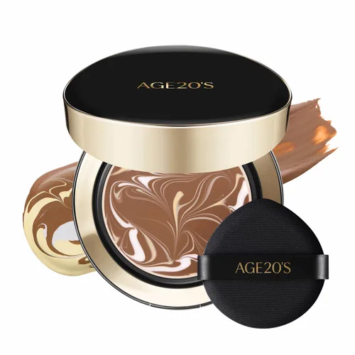 Miniatura 40 de [Tamaño mini] AGE20'S Signature Essence Pact 13C Base de cojín coreana vegana Paquete de 1 Base crema, acabado húmedo y brillante, cobertura