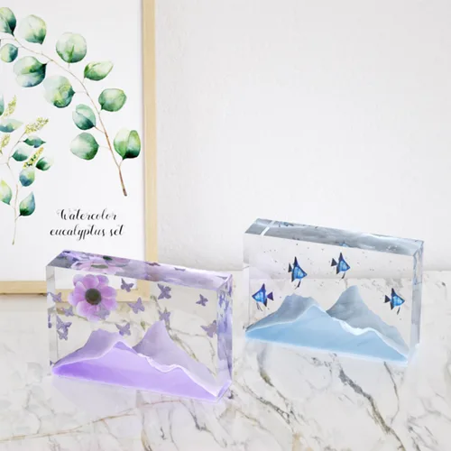 Miniatura 5 de Moldes Rectangulares Grandes de Silicona para Resina, Molde Profundo de Epoxi con Soporte de Marco de Madera para Preservación de Flores DIY