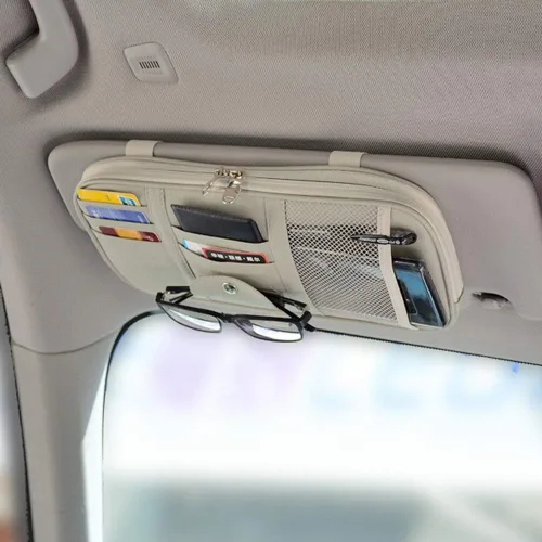 Miniatura 8 de Organizador para visera solar de coche, accesorios para interior de coche, organizador de bolsillo, bolsa de almacenamiento para coche, camioneta
