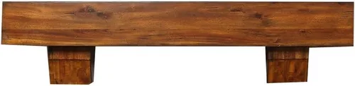 Miniatura 4 de Duluth Forge Mantel de madera de acacia maciza de 48 pulgadas con ménsulas, acabado blanco antiguo, perfecto para chimeneas de gas y leña