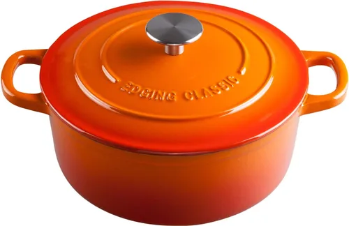 Miniatura 11 de EDGING CASTING Horno Duch de hierro fundido esmaltado, horno holandés redondo de 5.5 cuartos de galón con tapa, mango doble para hornear pan, morado