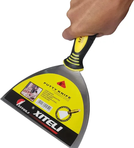 Miniatura 4 de Paquete de 6 espátulas de masilla, cuchillos de masilla de 6 pulgadas con mango ergonómico de plástico para pegar pintura, pared, azulejos