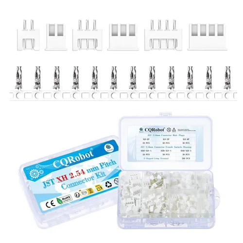 Miniatura 113 de CQRobot JST EL 4.5 mm de paso 2 pines conector electrónico IC macho, enchufes hembra carcasa y kit de terminales de crimpado en T macho/hembra. 50