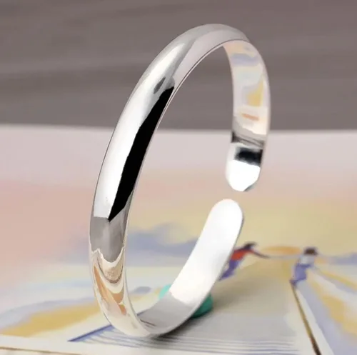 Miniatura 4 de Pulseras de plata de ley para mujer, joyería de moda, simple, ajustable, de plata 925, para mujeres, mamá, esposa, San Valentín, regalo del día
