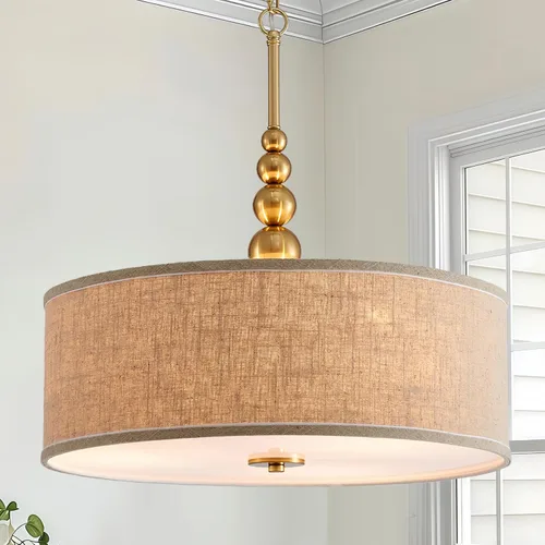 Miniatura 16 de Shrine Lámparas de tambor de iluminación, lámpara colgante de tambor perfecta para comedor, cocina, 7 pulgadas de profundidad x 9 pulgadas de alto