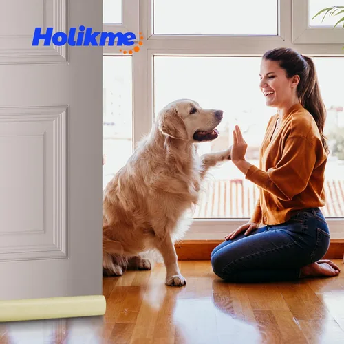 Miniatura 6 de Holikme Tapón de Corrientes de Aire para Puerta de Dos Lados, Burlete Climatizador para Ventana, Bloqueador de Brisa, Barreras Ajustables para Beige
