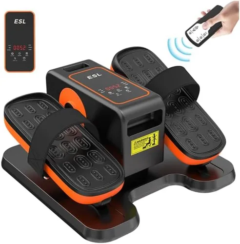 ESL - Elíptica para debajo del escritorio, ejercitador de piernas portátil con correa de pedal para personas mayores, elíptica sentada compacta con