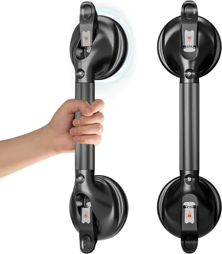 Miniatura 22 de DAILYLIFE Barras de agarre para bañeras y duchas, asas de ducha de 17 pulgadas con ventosa para ancianos, barra de agarre de seguridad para ducha