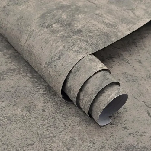 Miniatura 9 de 3yecao Rollo grande extra ancho de 48"×354" papel tapiz de hormigón grueso marrón claro y gris despegar y pegar 3D, papel de contacto de hormigón