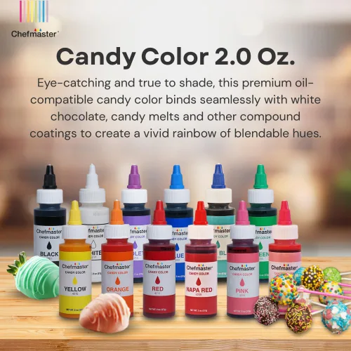 Miniatura 2 de Chefmaster Color Negro para Dulces Tonos Verdaderos A Base de Aceite Tinte de Grado Profesional Chocolate, Fresas, Cake Pops Decoración