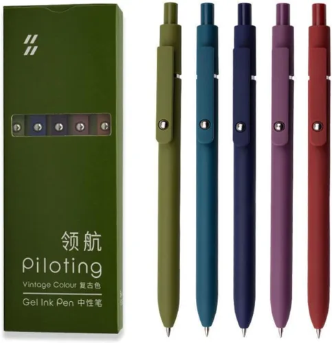 Miniatura 10 de Bolígrafos estéticos de escritura suave retráctiles de secado rápido tinta de gel negro punta fina 0.020 in 5pcs