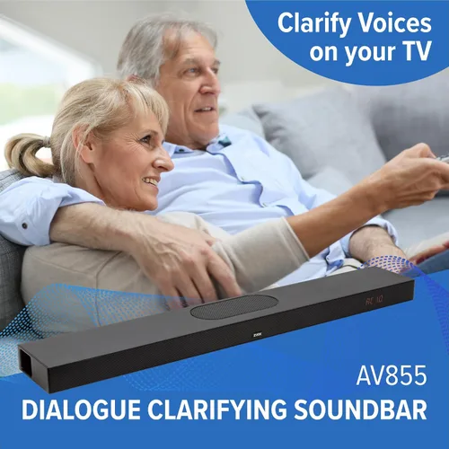 Miniatura 2 de ZVOX AccuVoice AV855 - Barra de sonido aclaradora de diálogo, tecnología auditiva patentada con 20 niveles de refuerzo de voz, subwoofers duales