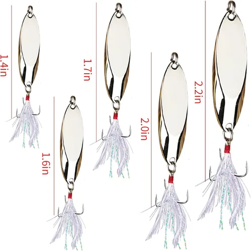Miniatura 5 de Fishing Lures Fishing Spoons Plateado (sliver)