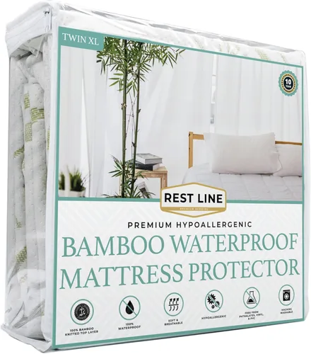 Miniatura 11 de Protector de colchón impermeable de algodón orgánico de alta calidad de 39 x 75 pulgadas, 100% algodón, hipoalergénico, refrescante, suave