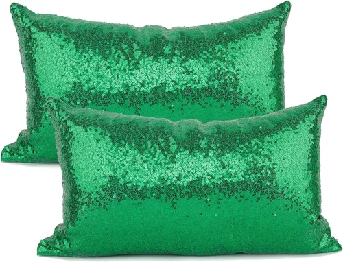 Miniatura 17 de YOUR SMILE Paquete de 2, Nueva Serie de Lujo Oro Rosa Champán Decorativa con Lentejuelas Brillantes y Cómoda Funda de Almohada Decorativa de Satén