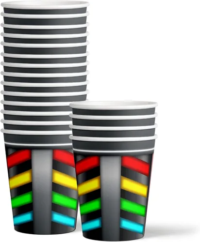 Miniatura 3 de Juego de suministros de fiesta de cumpleaños con etiqueta láser para platos, servilletas, vasos, vajilla para 16