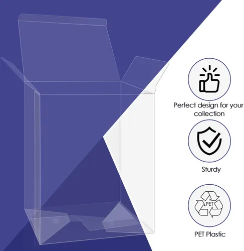 Miniatura 5 de Paquete de 100 fundas protectoras transparentes compatibles con Funko, figuras pop de 4 pulgadas, protectores de plástico grueso y fuerte