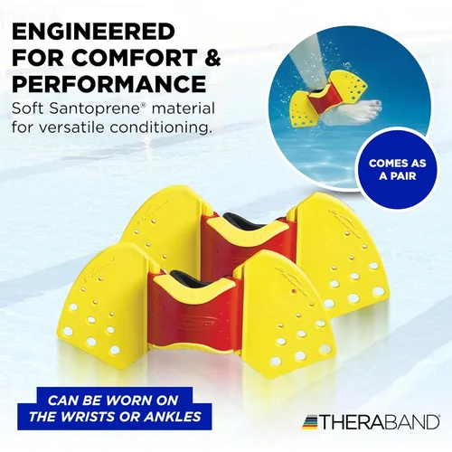 Miniatura 3 de Kit de Ejercicio Acuático THERABAND Aquafins para Entrenamiento de Resistencia en Agua para Parte Superior/Inferior del Cuerpo, Terapia Física