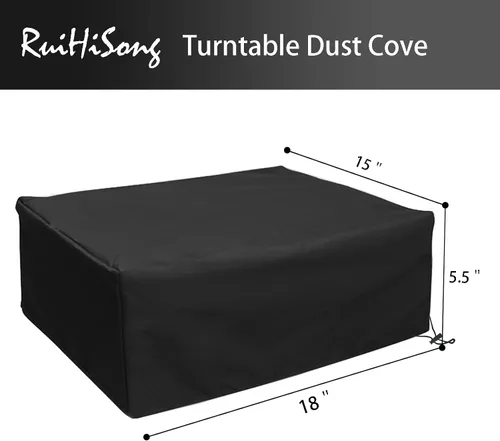 Miniatura 2 de Cubierta antipolvo para tocadiscos (paquete de 2), cubierta para tocadiscos, adecuada para la mayoría de los modelos de tocadiscos Negro