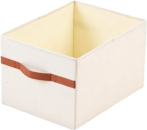 ALYER Organizador de almacenamiento plegable de tela con asas, contenedor para dormitorio, oficina, armario, bebés, guardería, juguetes, libros,