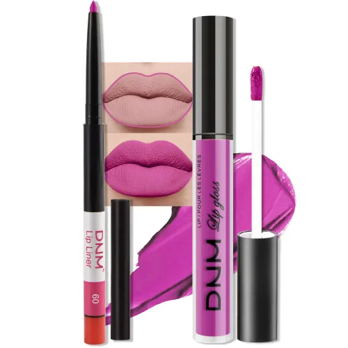 Miniatura 12 de evpct 2 Piezas Lápiz Labial Líquido Verde Esmeralda con Brillo Glitter, Brillo Labial Tinte y Delineador de Labios Retráctil, Set de Maquillaje