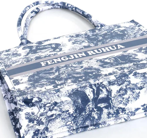Miniatura 6 de FENGJINRUHUA Bolso de mano pintado de lujo grande de moda para mujer, bolsos de hombro de cuero, bordado de capacidad, bolso retro exquisito