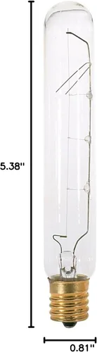 Miniatura 2 de Satco S3280 - Bombilla T6.5 de base intermedia de 130 V, 20 W, transparente