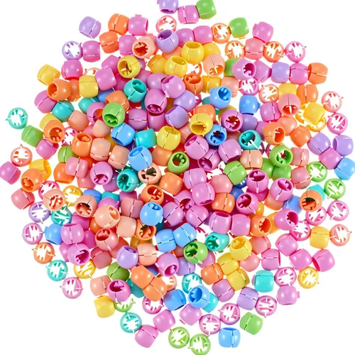 Miniatura 10 de WILLBOND 300 mini pinzas para el cabello para trenzas para niñas, mini cuentas de pelo arcoíris, pequeños clips de plástico para mujeres (color café)