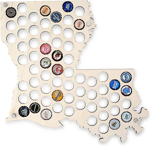 Miniatura 27 de Torched Mapa de tapa de cerveza de Virginia Occidental, soporte de tapa de cerveza de los Estados Unidos, decoración de pared, regalo para amantes