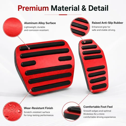 Miniatura 4 de Accesorios interiores personalizados para Nissan Sentra 2020 2021 2022, cubiertas de pedal de acelerador de gas de aleación de aluminio, Rojo
