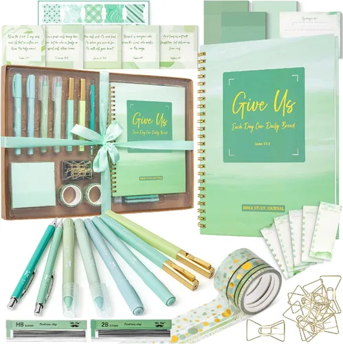 Mr. Pen - Kit de diario bíblico para mujeres, resaltadores bíblicos y bolígrafos sin sangrado, notas, pestañas, cinta washi y diario para