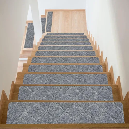 Miniatura 7 de HARFINGTON Alfombra antideslizante para escaleras, paquete de 4 unidades, 8 x 30 pulgadas, antideslizante, para escaleras de madera de interiores