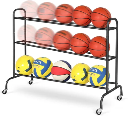 FHXZH Soporte de entrenamiento de baloncesto – Soporte de equipo de entrenamiento de pelota inclinable, carrito de almacenamiento rodante con