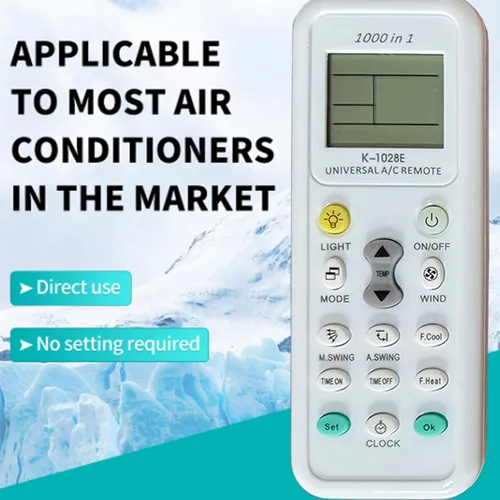 Generic K-1028E - Control remoto universal de aire acondicionado A/C, apto para Haier, Geli, Hitachi, Panasonic, LG, Sharp, Gree, Midea, Bosch,